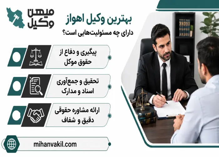 بهترین وکیل اهواز دارای چه مسئولیت هایی است؟