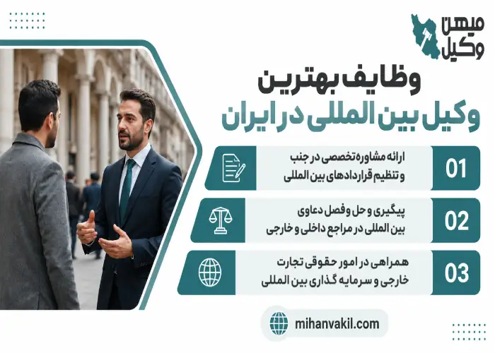 وظایف بهترین وکیل بین المللی در ایران