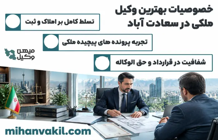 خصوصیات بهترین وکیل ملکی در سعادت آباد