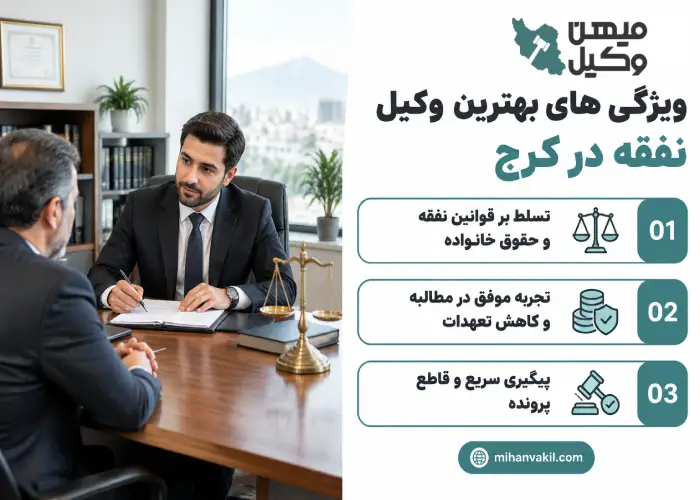 ویژگی های بهترین وکیل نفقه در کرج