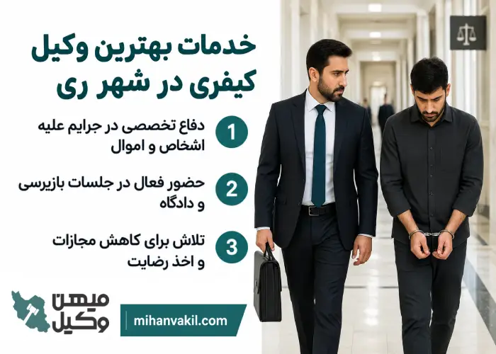 خدمات بهترین وکیل کیفری در شهر ری