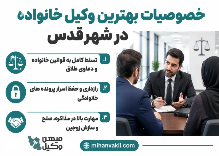 خصوصیات بهترین وکیل خانواده در شهرقدس