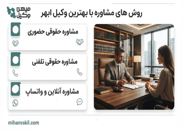روش های مشاوره با بهترین وکیل ابهر