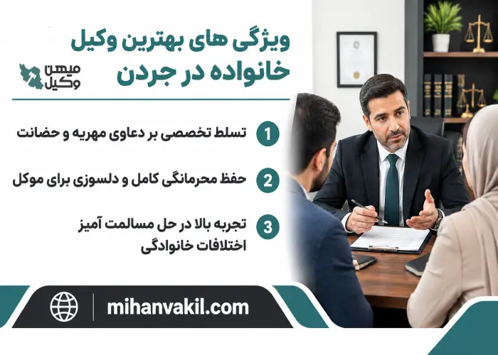ویژگی های بهترین وکیل خانواده در جردن