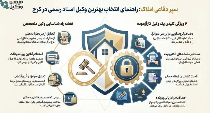 راهنمای انتخاب بهترین وکیل اسناد رسمی در کرج