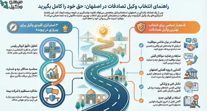 راهنمای انتخاب بهترین وکیل تصادفات در اصفهان