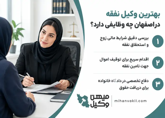 بهترین وکیل نفقه در اصفهان چه وظایفی دارد؟